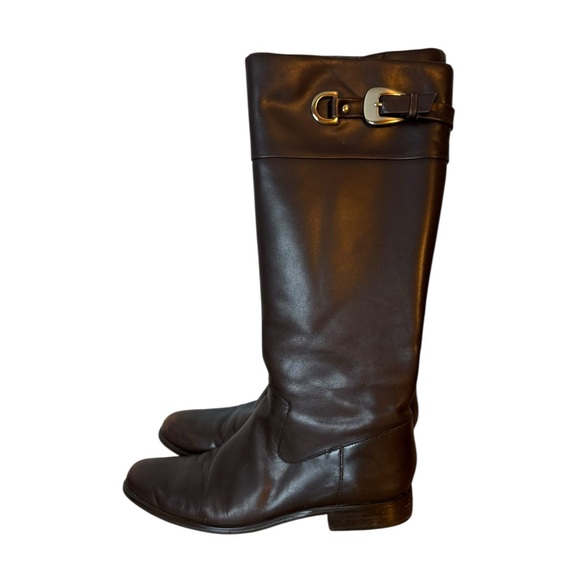 Anne Klein iFlex Chandler Brown Leather Riding Boots - Picture 1 of 7